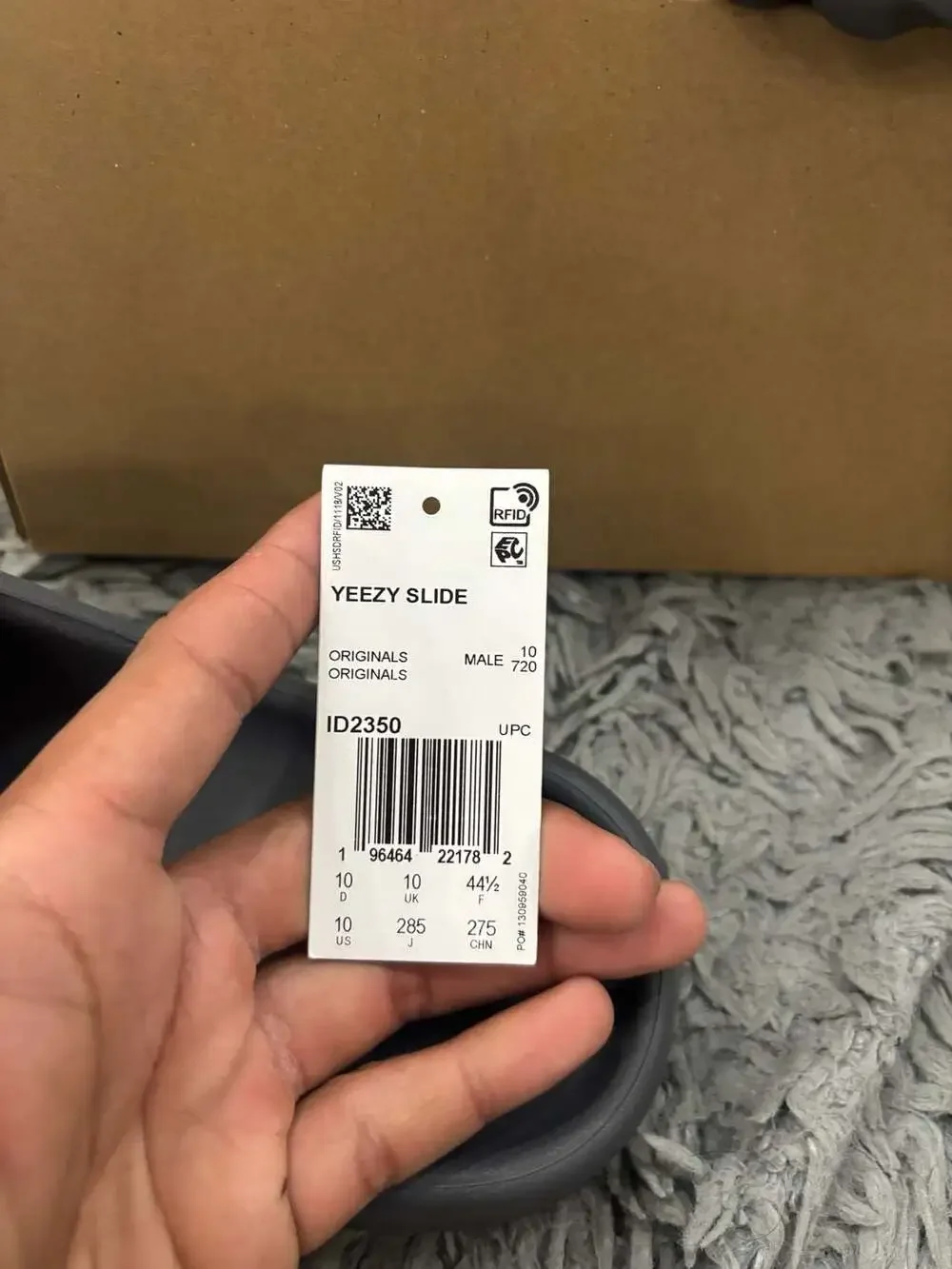 adidas Yeezy Slide 'Slate Grey' ID2350 US Men's Size 10 - Picture 7 of 7